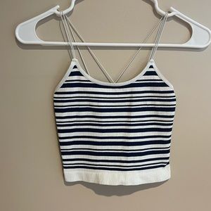 🌸5 FOR 25🌸. Blue and white striped Crop top.